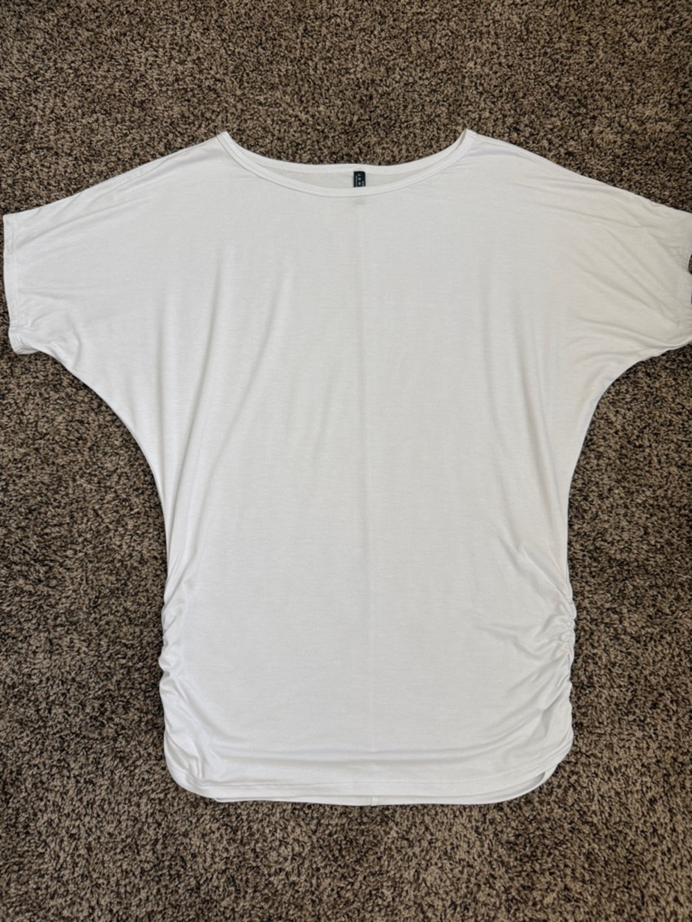 Johnny Batwing Dolman Top XL White Boat Neck Shirt Stretch Womens New